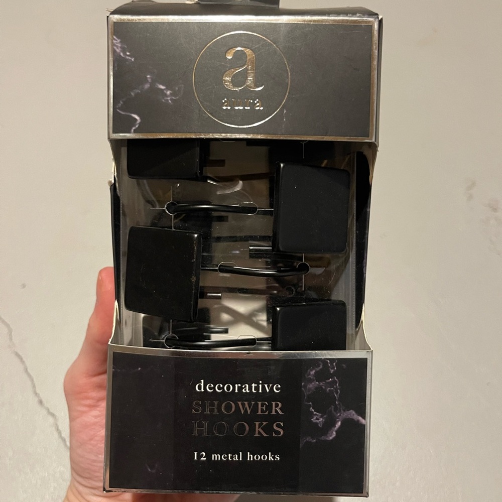 Black Square Shower Hooks